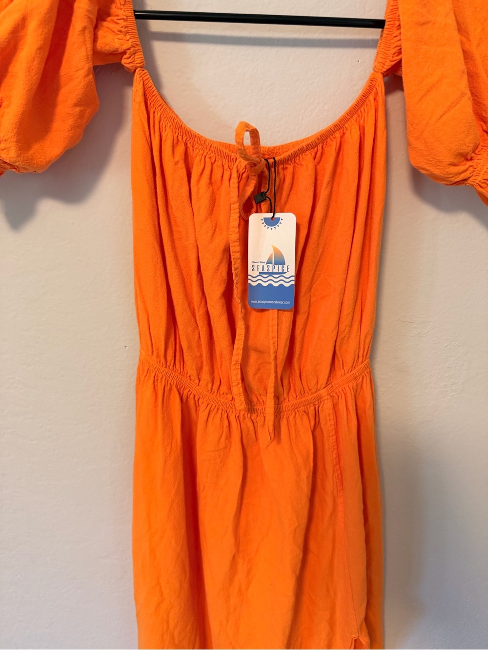 Seaspice Orange Off-Shoulder Women's Dress